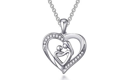 Groupon Goods Global GmbH One or Two Philip Jones Mother and Child Necklaces with Crystals from Swarovski®