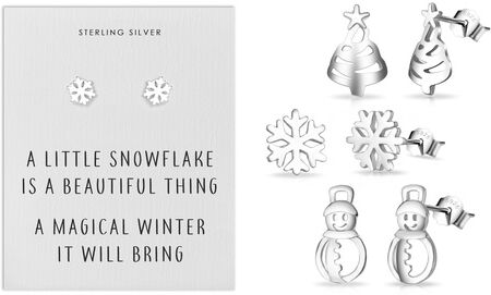 Groupon Goods Global GmbH One, Two or Three Pairs of Philip Jones Sterling Silver Christmas-Themed Earrings