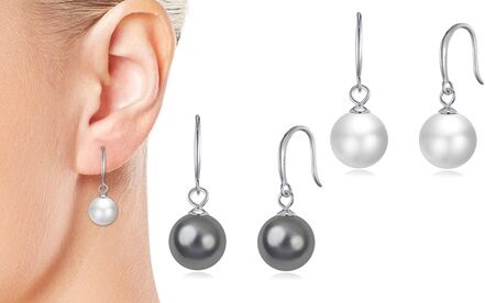 Groupon Goods Global GmbH One or Two Pairs of Philip Jones Sterling Silver Pearl Drop Earrings