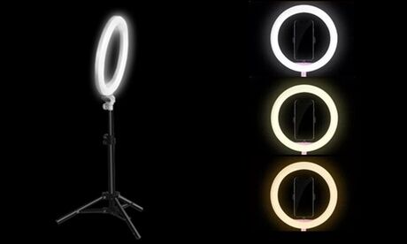 Groupon Goods Global GmbH Beauty Ring Light with Adjustable 50cm or 170cm Stand