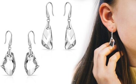 Groupon Goods Global GmbH One or Two Pairs of Philip Jones Sterling Silver Earrings with Crystals from Swarovski®