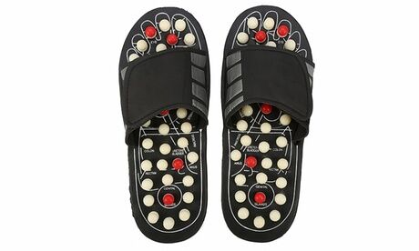 Groupon Goods Global GmbH Acupoint Reflexology Sandals with 360° Rotating Spring Massage Buttons
