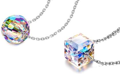 Groupon Goods Global GmbH One or Two Philip Jones Sterling Silver Aurora Necklaces with Crystals from Swarovski®