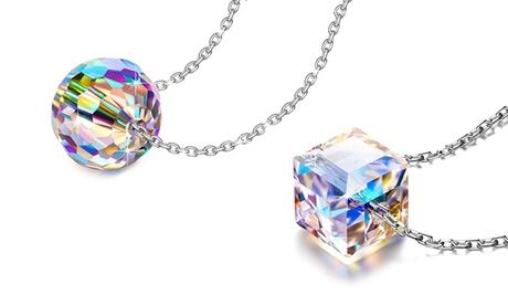 Groupon Goods Global GmbH One or Two Philip Jones Sterling Silver Aurora Necklaces with Crystals from Swarovski®
