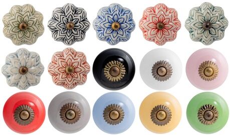 Groupon Goods Global GmbH Nicola Spring Ceramic Cupboard Door and Drawer Knobs Six-Pack