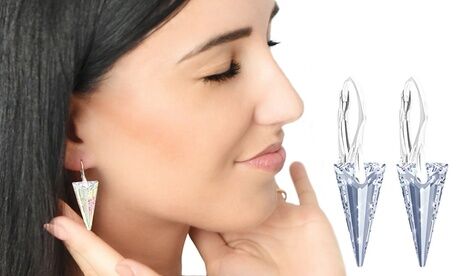 Groupon Goods Global GmbH Ah! Jewellery Spike Earrings with Crystals from Swarovski®