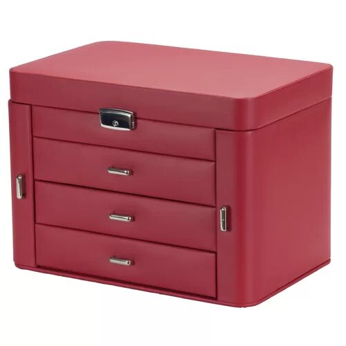 Symple Stuff Queen Jewellery Box Symple Stuff Colour: Red  - Size: 24cm H X 22cm W X 22cm D