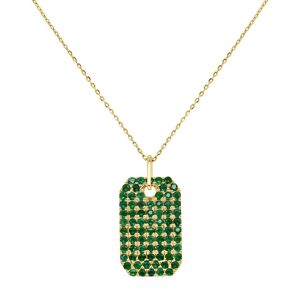 Sabrina Designs 14K 1.66 ct. tw. Diamond & Emerald Dog Tag Pendant NoColor NoSize