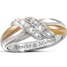 The Bradford Exchange Personalized Engraved Couples Diamond Ring: Diamond Embrace - Personalized Jewelry