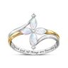 The Bradford Exchange The Trinity Australian Opal And Diamond Cross Ring