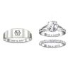The Bradford Exchange Our Love Is Written In The Stars Personalized Platinum Plated Wedding Ring Set Featuring Over 5 Carats Of Simulated Stones - Per