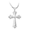 The Bradford Exchange Cross Pendant Necklace With Genuine Diamonds And White Topaz