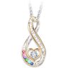 The Bradford Exchange An Amazing Mother Sterling Silver Infinity Pendant Necklace With 18K Gold-Plated Accents & Diamond Center Stone Personalized Wit