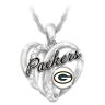 The Bradford Exchange Green Bay Packers Necklace With Enameled Logo & Crystals