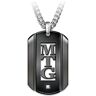 The Bradford Exchange I Love You My Grandson Personalized Black Rhodium-Plated Dog Tag Pendant Necklace Set With A Diamond And Laser Cut With His Mono