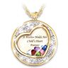 The Bradford Exchange A Mother Holds Her Child's Heart Forever Personalized 18K Gold-Plated Pendant Featuring A Heart-Shaped Window That Holds Up To 6