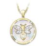 The Bradford Exchange Personalized 18K Gold-Plated Bee Pendant Adorned With A Mother-Of-Pearl Inlay And Crystal Accents - Personalized Jewelry