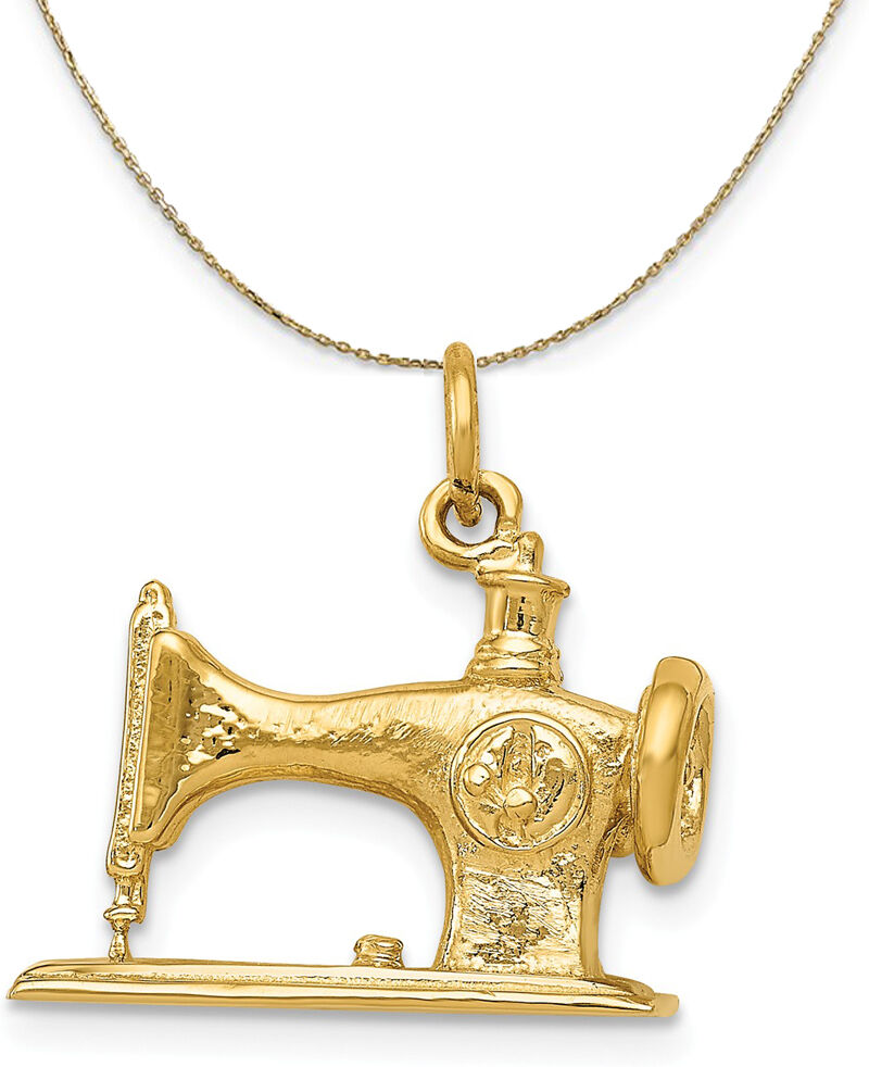 The Black Bow 14k Yellow Gold Antique Sewing Machine Necklace - 30 Inch