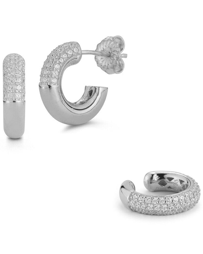 Glaze Jewelry Silver CZ Set of Earrings NoColor NoSize