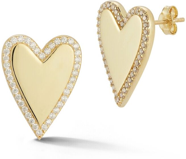 Glaze Jewelry 14K Over Silver Heart Studs NoColor NoSize