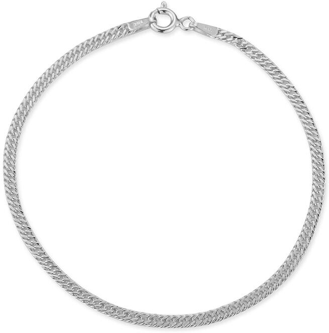 Glaze Jewelry Rhodium Plated Double Curb Link Bracelet NoColor NoSize