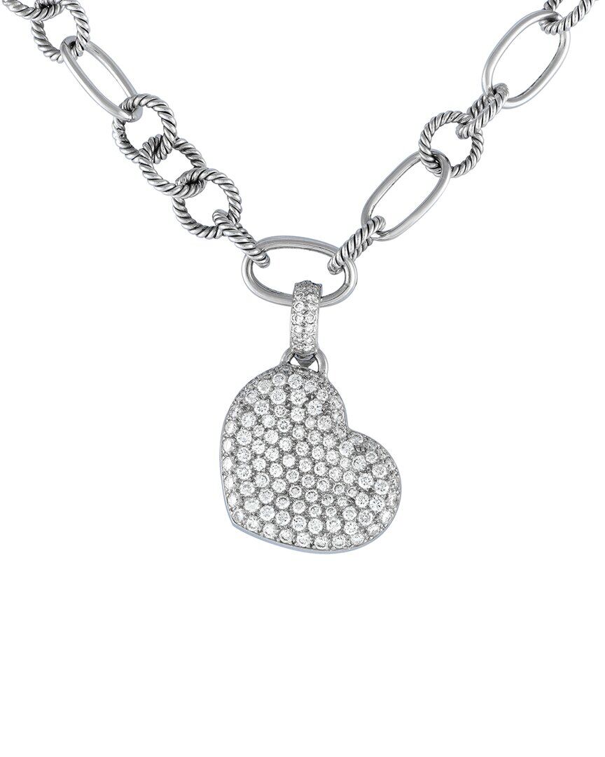 Estate Jewelry 18K 5.00 ct. tw. Diamond Heart Pendant Necklace (Authentic Pre-Owned) NoColor NS