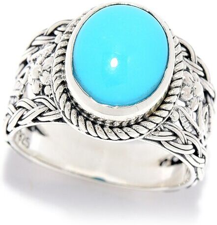 Samuel B. Silver 2.50 ct. tw. Sleeping Beauty Turquoise Oval Ring NoColor 6