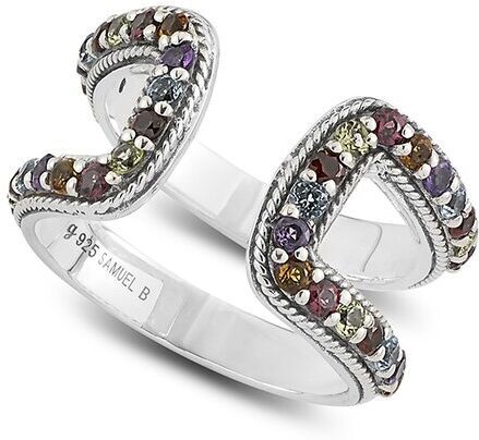 Samuel B. Silver 0.83 ct. tw. Sleeping Beauty Double Band Ring NoColor 8