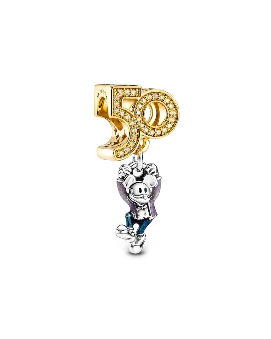 Pandora Disney 14K Plated & Silver CZ Disney Parks Mickey 50 Year Anniversary Charm NoColor NoSize