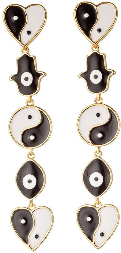 Eye Candy LA Parisa Hamsa & Yin Yang Drop Earrings NoColor NoSize