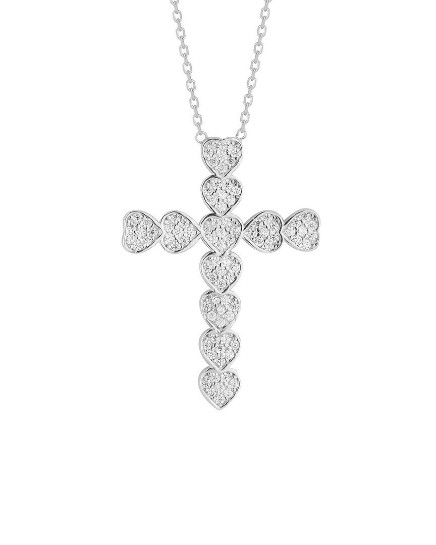 Glaze Jewelry Silver CZ Cross Necklace NoColor NoSize