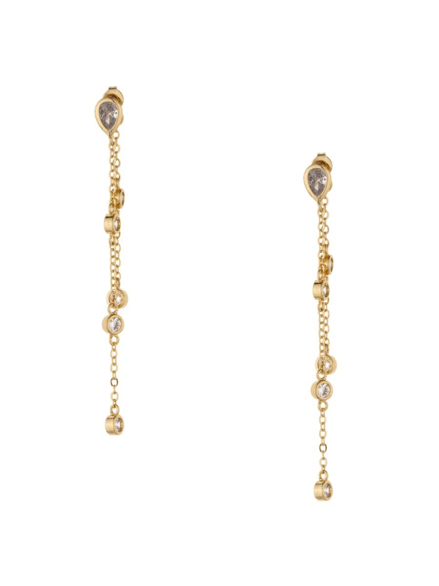 Photos - Other Jewellery Ettika Women's 18K Goldplated & Cubic Zirconia Dangle Earrings - female 