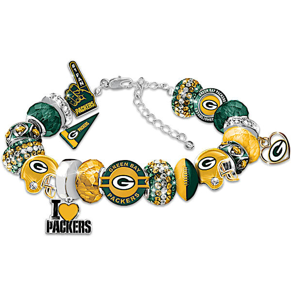 The Bradford Exchange Fashionable Fan NFL Green Bay Packers Women's Charm Bracelet