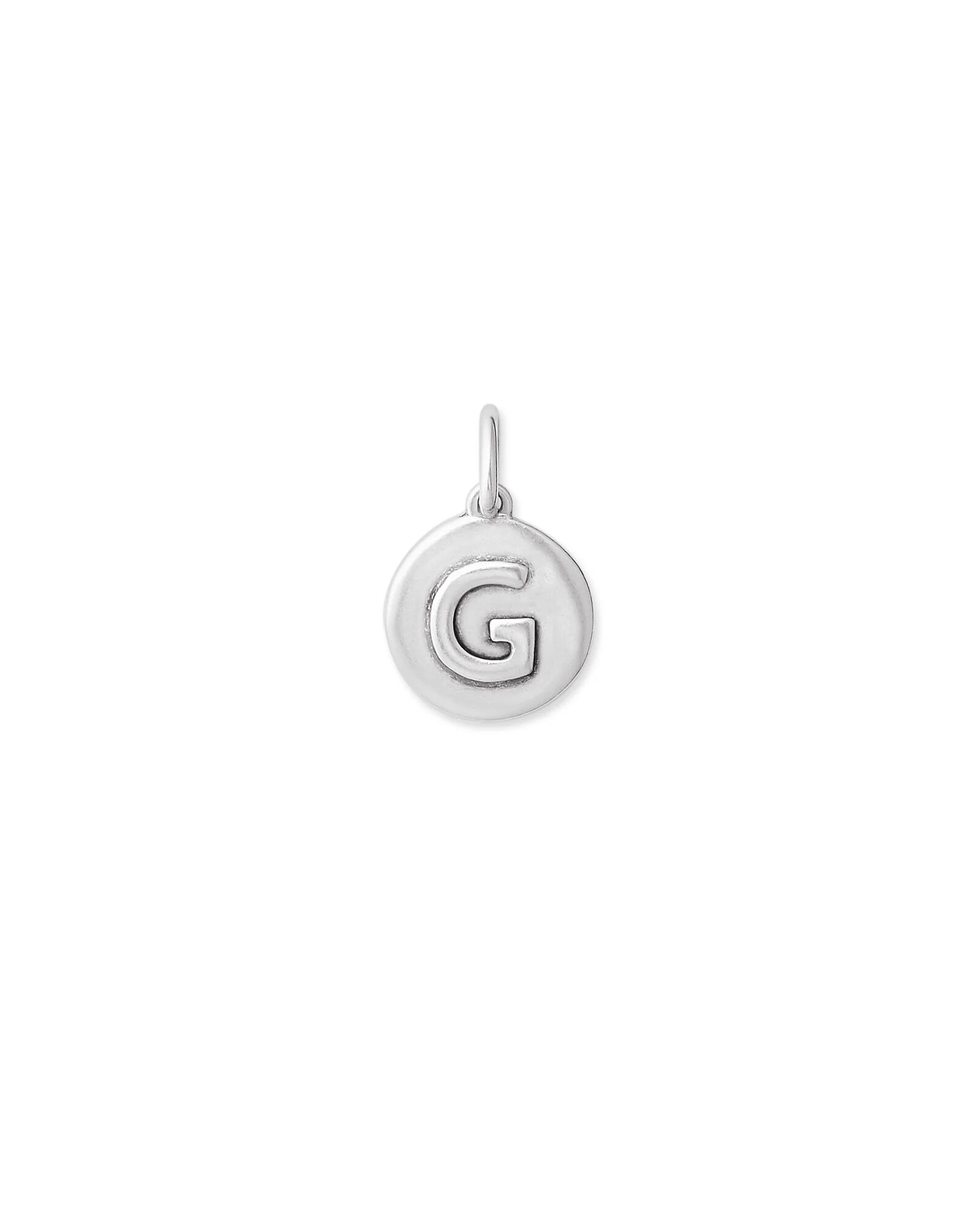 Kendra Scott Letter G Coin Charm in Oxidized Sterling Silver   Metal