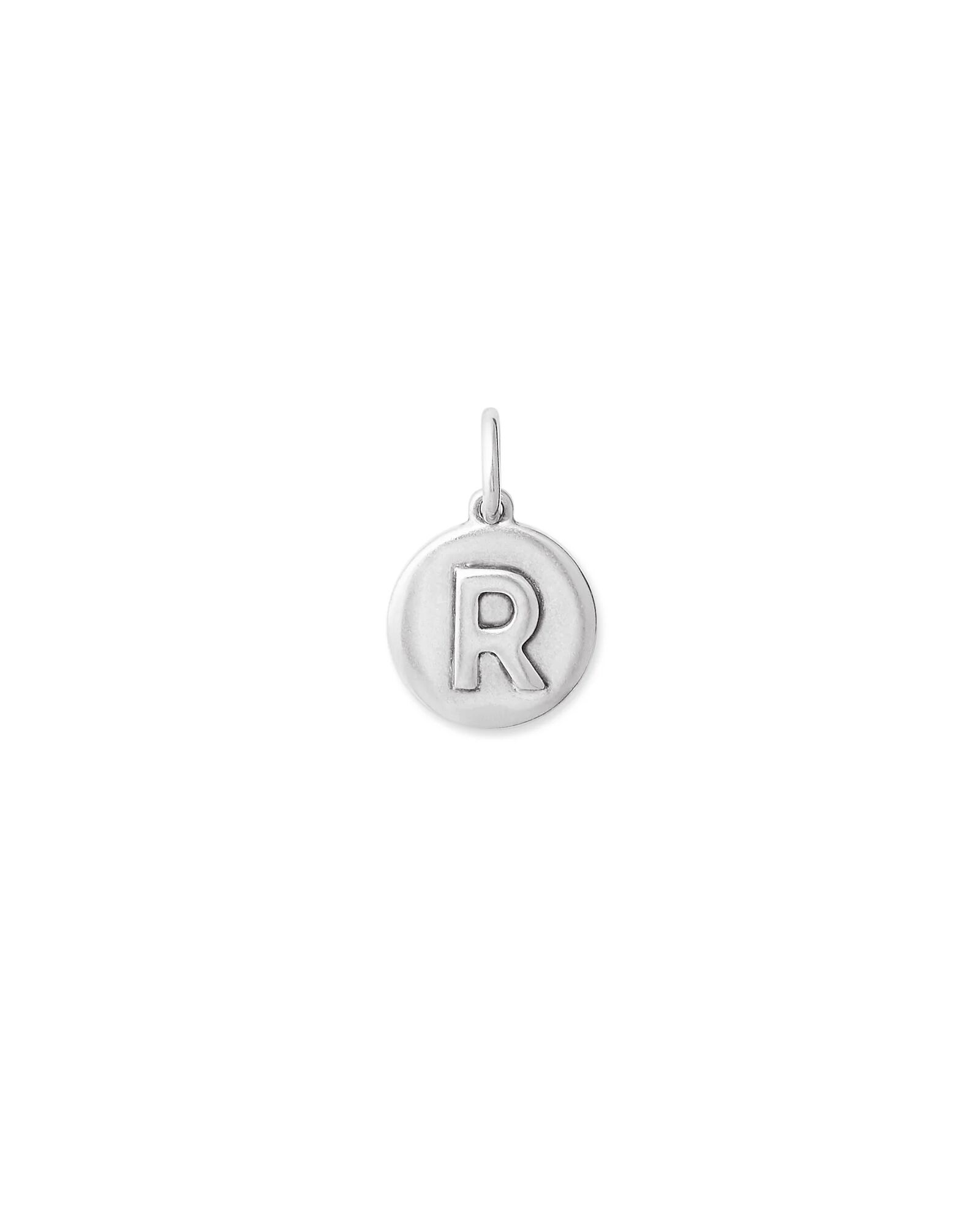 Kendra Scott Letter R Coin Charm in Oxidized Sterling Silver   Metal