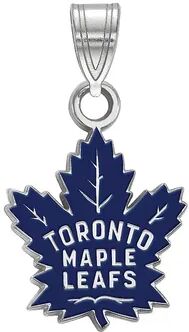 LogoArt Toronto Maple Leafs Sterling Silver Small Enamel Pendant, Women's, Grey