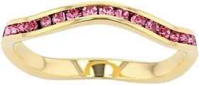 Traditions Jewelry Company 18k Gold Over Silver Birthstone Crystal Wave Ring, Women's, Size: 9, Pink