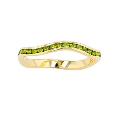 Traditions Jewelry Company 18k Gold Over Silver Birthstone Crystal Wave Ring, Women's, Size: 5, Green