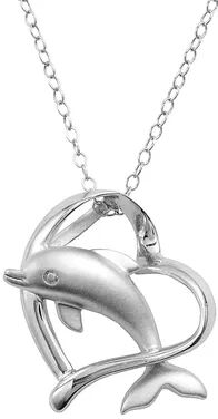 Jewelry for Trees Platinum Over Silver Dolphin Pendant, Women's, Grey