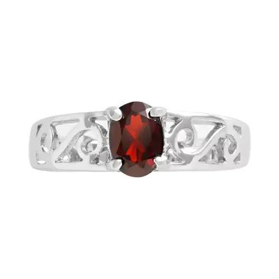 Traditions Jewelry Company Sterling Silver Garnet Ring, Women's, Size: 8, Red