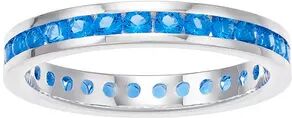 Traditions Jewelry Company Traditions Sterling Silver Channel-Set Blue Topaz Birthstone Ring, Women's, Size: 10