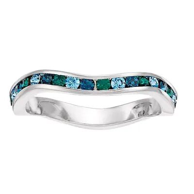 Traditions Jewelry Company Traditions Multicolor Crystal Wave Ring, Women's, Size: 8, Green