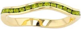 Traditions Jewelry Company 18k Gold Over Silver Birthstone Crystal Wave Ring, Women's, Size: 6, Green