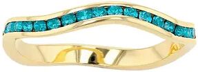 Traditions Jewelry Company 18k Gold Over Silver Birthstone Crystal Wave Ring, Women's, Size: 10, Turquoise/Blue