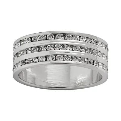 Traditions Jewelry Company Sterling Silver Crystal Eternity Ring, Women's, Size: 5, White
