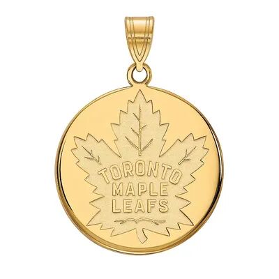 LogoArt Toronto Maple Leafs 14k Gold Large Disc Pendant, Women's, Size: 21 mm, Yellow