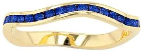 Traditions Jewelry Company 18k Gold Over Silver Birthstone Crystal Wave Ring, Women's, Size: 5, Blue