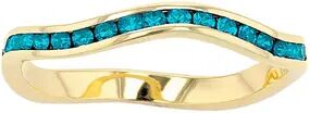 Traditions Jewelry Company 18k Gold Over Silver Birthstone Crystal Wave Ring, Women's, Size: 10, Blue