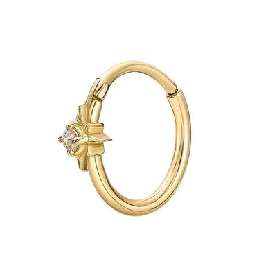 Lila Moon 14k Gold Cubic Zirconia Star Multi Purpose Clicker Earring, Women's, White