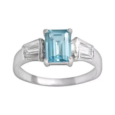 Traditions Jewelry Company Square Blue Topaz Ring, Women's, Size: 10